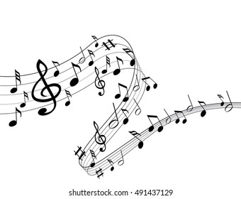 Music Notes On Solide White Background Stock Vector (Royalty Free ...