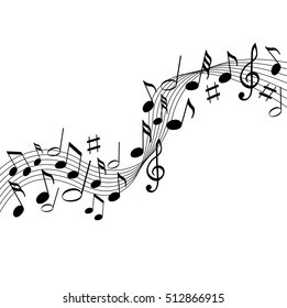 Music notes on a solide white background