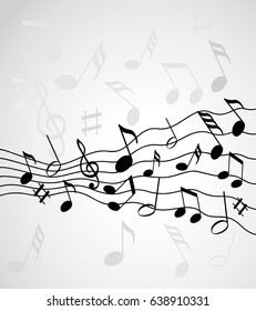 Music notes on a solide white background