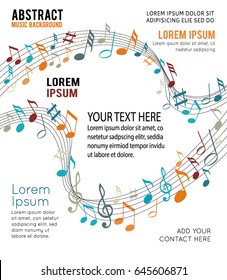 Music notes on a solide white background