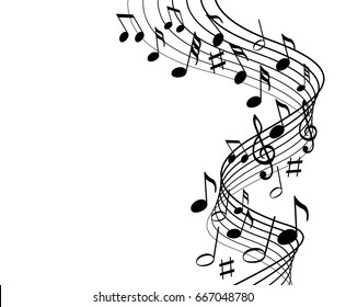 Music notes on a solide white background