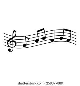 Music Notes On Stave. Vector Illustration.