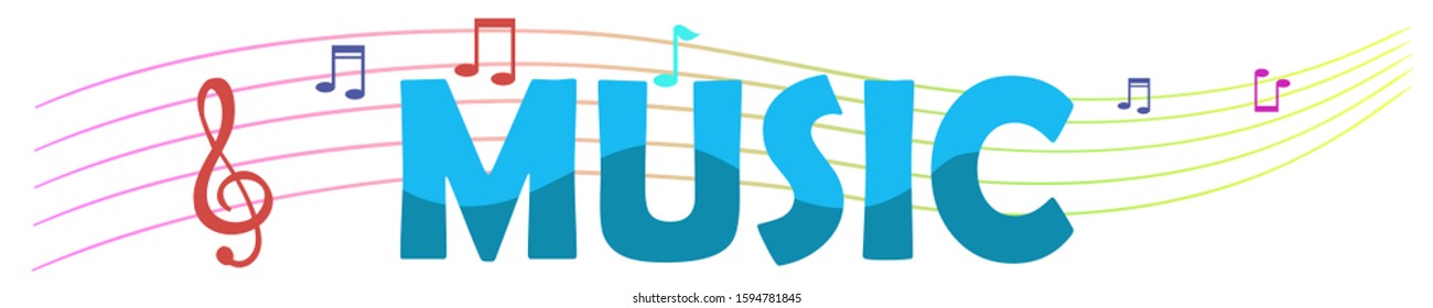 Music notes on staves. Background for posters, banners, brochure templates.