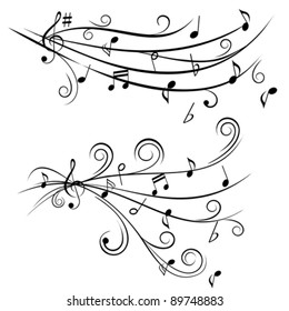 Music Notes On Stave Stock Vector (Royalty Free) 65532856