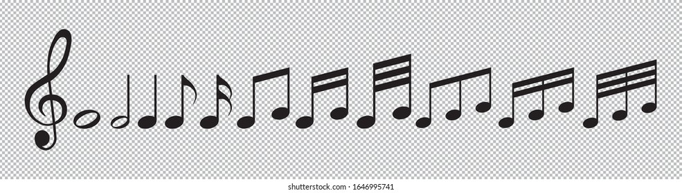 notas musicales sobre fondo transparente 