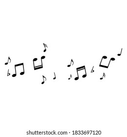 Music notes on white background, vector illustration.