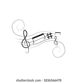 music notes on a white background