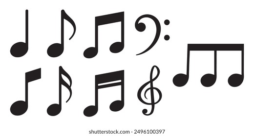 music notes on white background vector stock illustration
