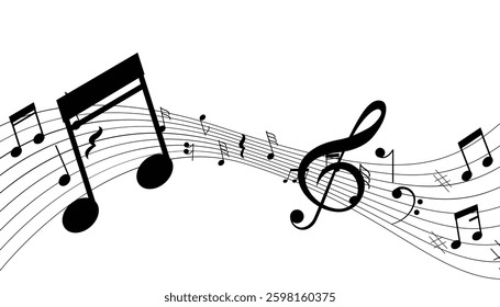 music notes on a white background