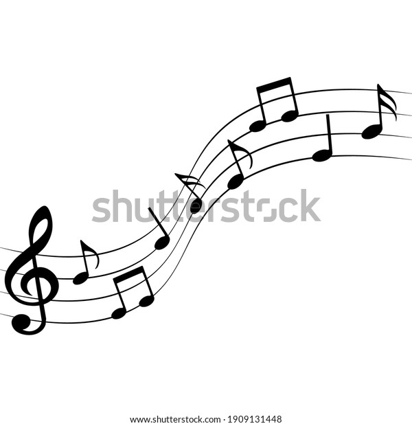 Music notes on white background, musical\
pattern, vector\
illustration.