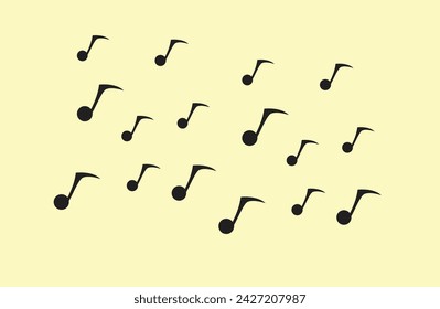 Music notes on yellow background