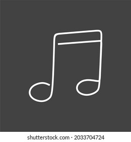 Music notes oneline continuous line art premium vector
