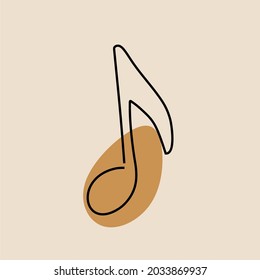Music notes oneline continuous line art premium vector