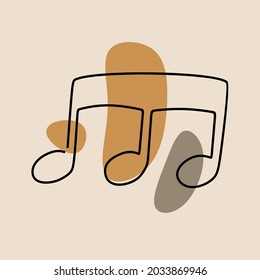 Music notes oneline continuous line art premium vector