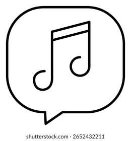 Ícone de estrutura de tópicos de notas musicais. Ilustração de Vetor de Chat de Bolha