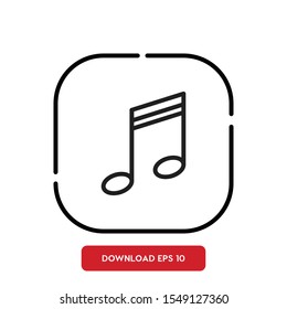 Music notes outline vector icon