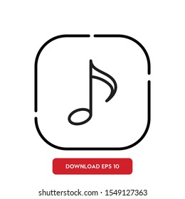 Music notes outline vector icon