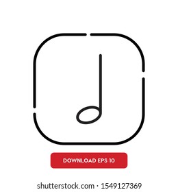 Music notes outline vector icon