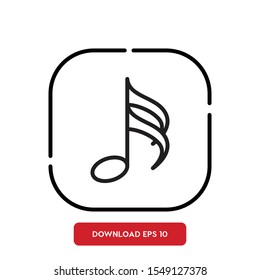 Music notes outline vector icon