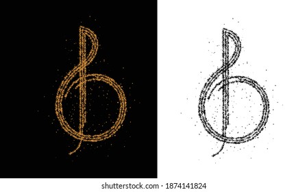 Music notes Particle Design Icon, vector illustration