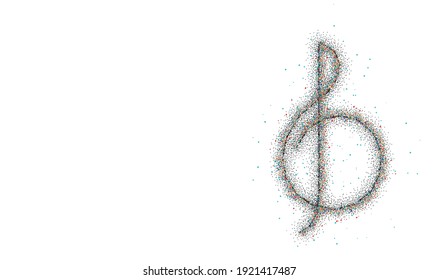 Music notes Particle Design Icon, vector illustration