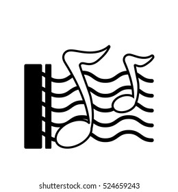 music notes pattern icon vector illustration design