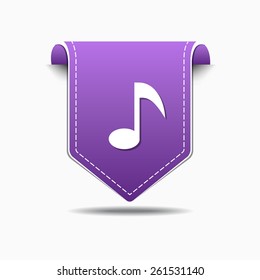 Music Notes Purple Vector Icon Design