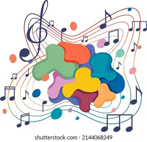 Music notes rainbow colourful on white background illustration