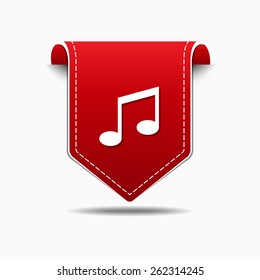 Music Notes Red Vector Icon Design