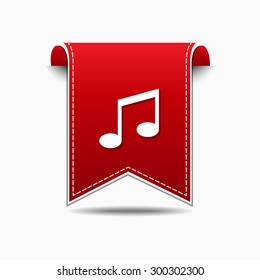 Music Notes Red Vector Icon Design