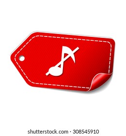 Music Notes Red Vector Icon Design