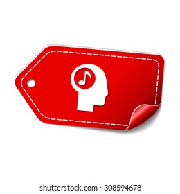 Music Notes Red Vector Icon Design