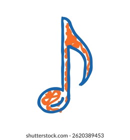 music notes retro doodle icon sketch vector. music notes retro sign. isolated symbol illustration