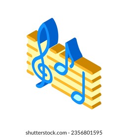 music notes retro isometric icon vector. music notes retro sign. isolated symbol illustration