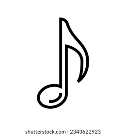 music notes retro line icon vector. music notes retro sign. isolated contour symbol black illustration