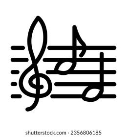 music notes retro line icon vector. music notes retro sign. isolated contour symbol black illustration