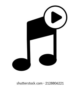Musiktitel sind abgerundet. Symbol 10 eps. Vektorsymbol der musikalischen Note gepaart mit dem Spieler. Illustration