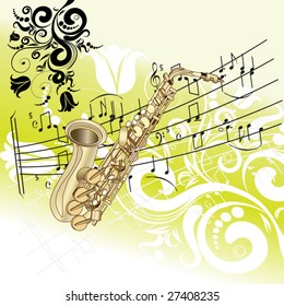 music notes sax