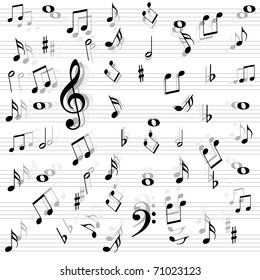 Music notes seamless