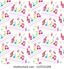 Music notes Seamless pattern