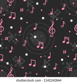 Music notes seamless pattern