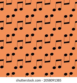 Music notes seamless pattern hand drawn, vector illustration for textile and wrapping paper