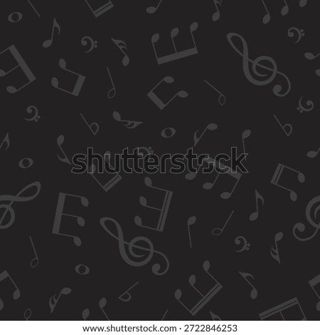 Music notes seamless pattern, musical background, vector illustration.