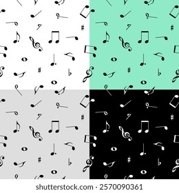 Music notes seamless pattern vector backgrounds