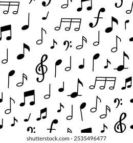 Music notes seamless pattern for wallpaper, stationery, textile prints, packaging, backgrounds, digital paper, wrapping paper, etc. EPS 10 - Powered by Shutterstock - Get 15% off with code: PIKWIZARD15