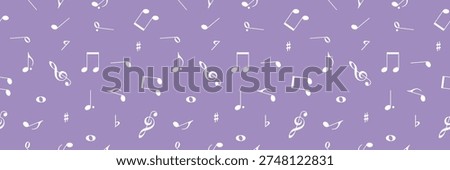 Music notes seamless pattern. Web banner