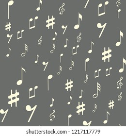 Music Notes. Seamless vector EPS 10 Texture background for textile, print, paper, fabric background, wallpaper