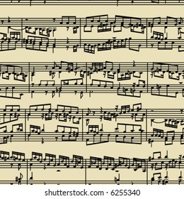 music notes  - seamless vector wallpaper- based on music of Johann Sebastian Bach