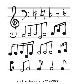 Music notes set