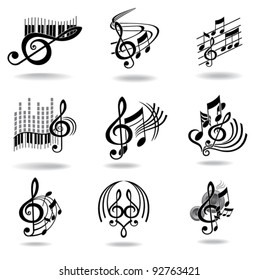 Music Notes. Set Of Music Design Elements Or Icons.